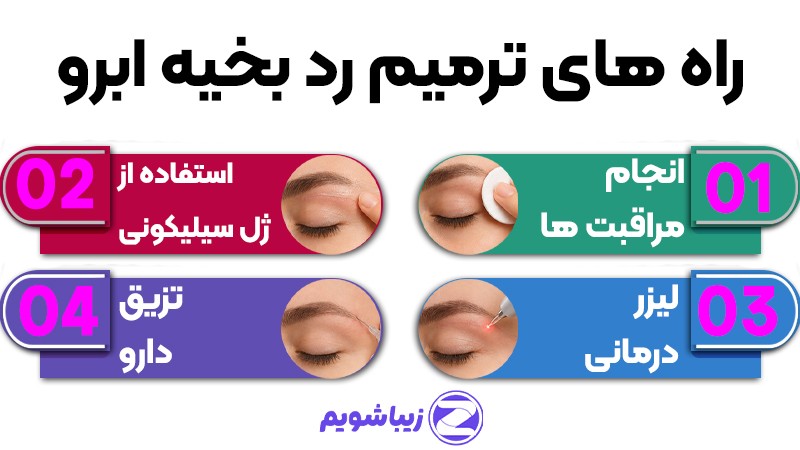 محل برش لیفت تحتانی ابرو کجاست؟ 2 ترمیم رد بخیه لیفت تحتانی ابرو