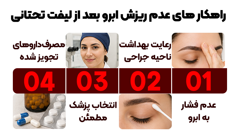 راهکارهای عدم ریزش ابرو بعد از لیفت تحتانی
