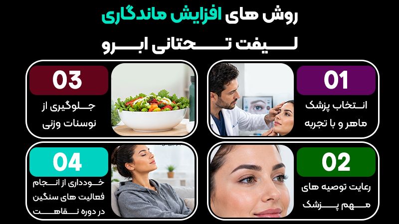 چه عواملی باعث کاهش ماندگاری لیفت تحتانی ابرو میشوند؟ 2 روشهای افزایش ماندگاری لیفت تحتانی ابرو